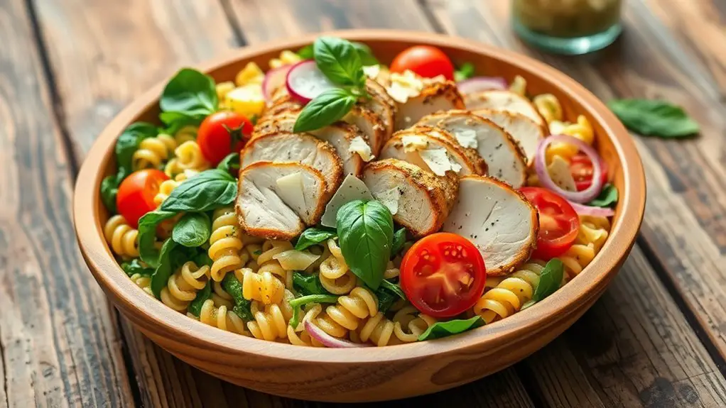 pesto chicken pasta salad