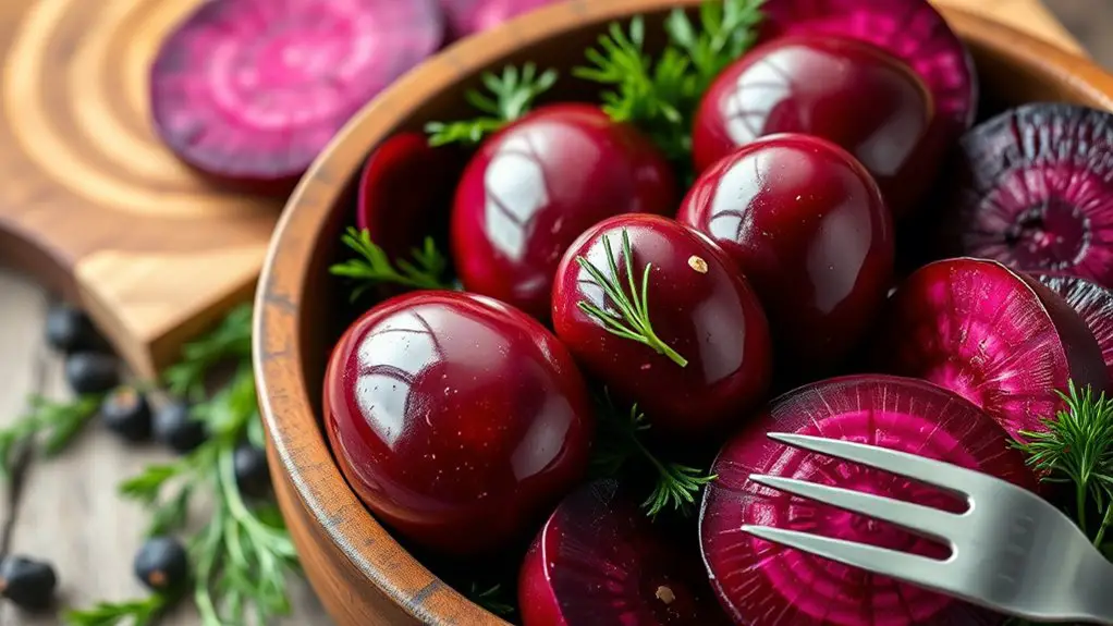 pickled beetroot quail eggs