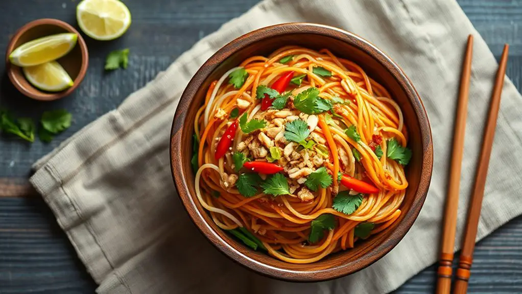 plant based thai noodles dish