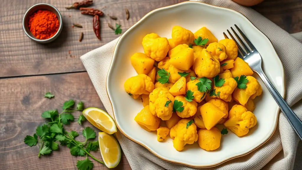 potato cauliflower curry dish