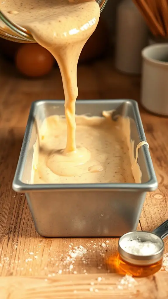 pour batter into pan