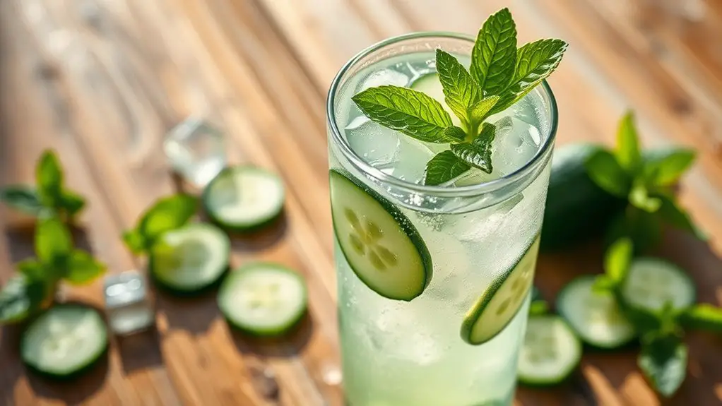 refreshing cucumber mint drink