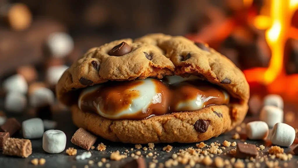 s mores filled chocolate chip cookies