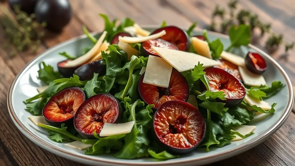 salad with plums parmesan