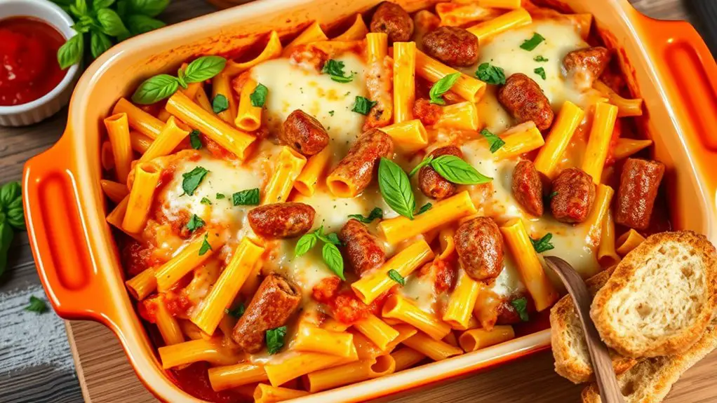 sausage stuffed baked ziti