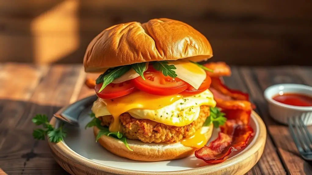 savory breakfast burger delight