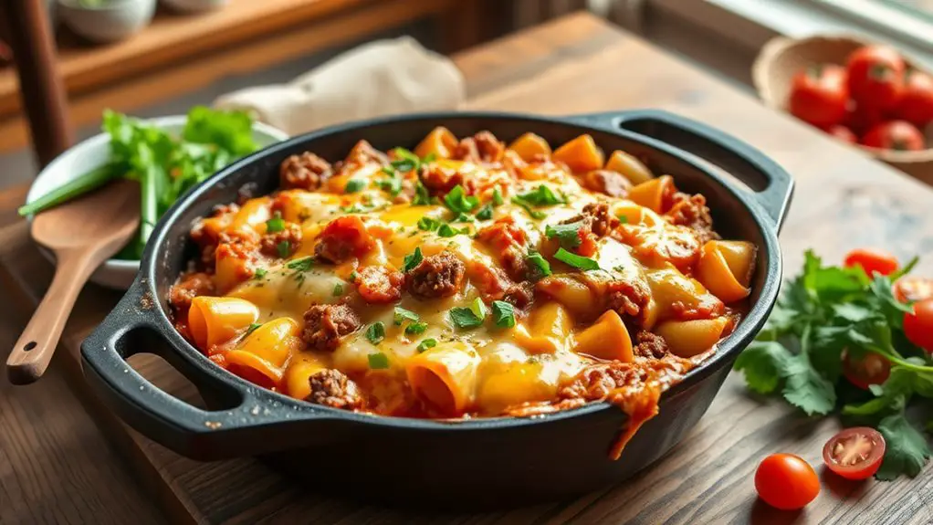 savory cheeseburger casserole dish