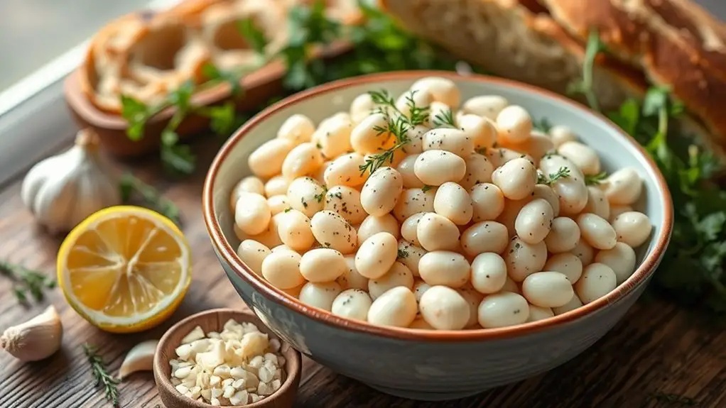 savory creamy garlic beans