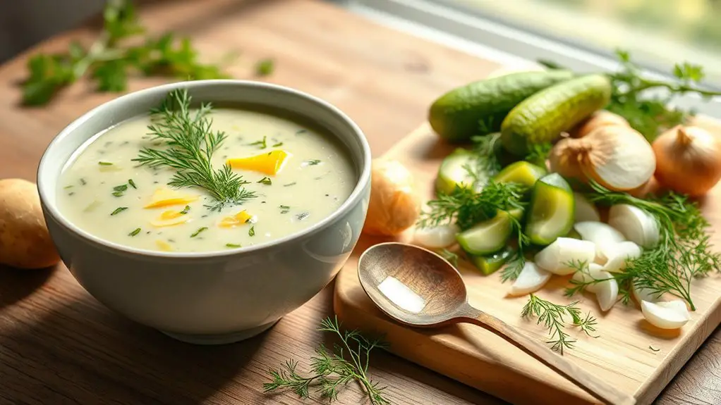 savory dill pickle soup