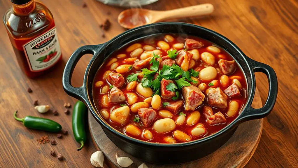 savory ham and beans