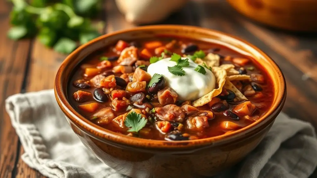 savory ham bean chili