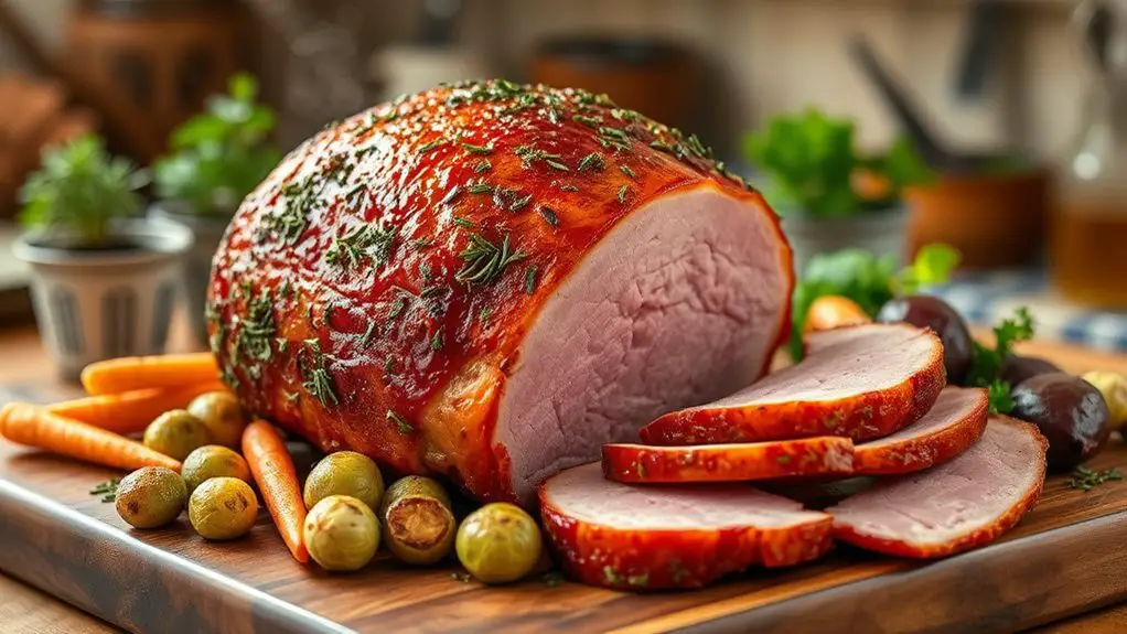 savory herb encrusted ham