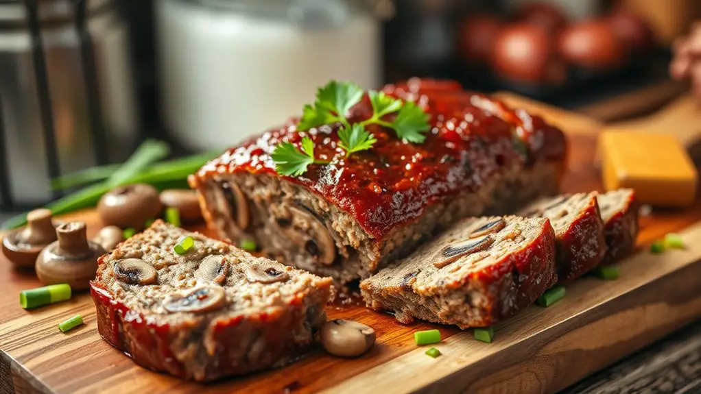 savory mushroom onion meatloaf