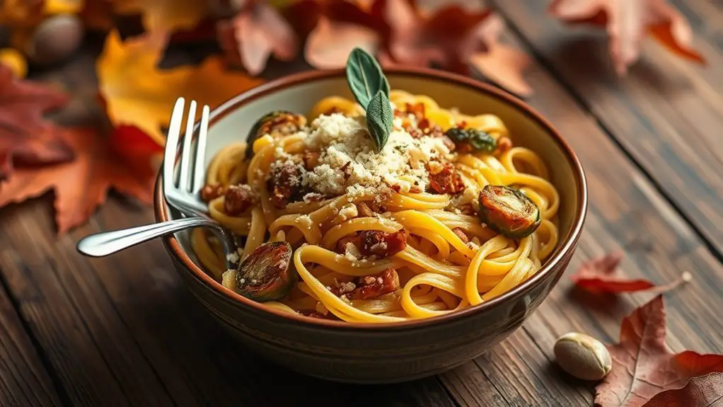 savory pasta with brussels