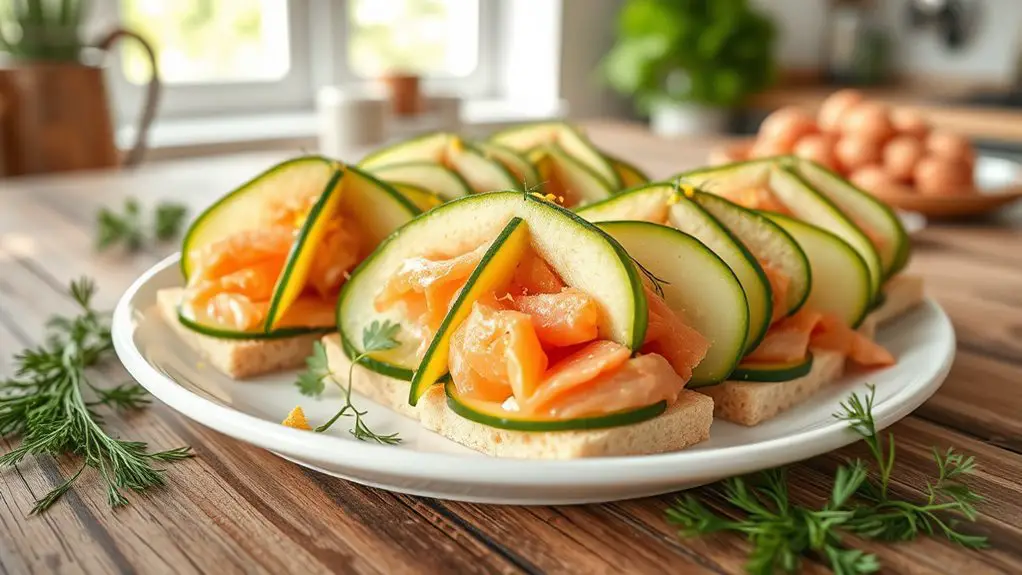 savory salmon cucumber bites