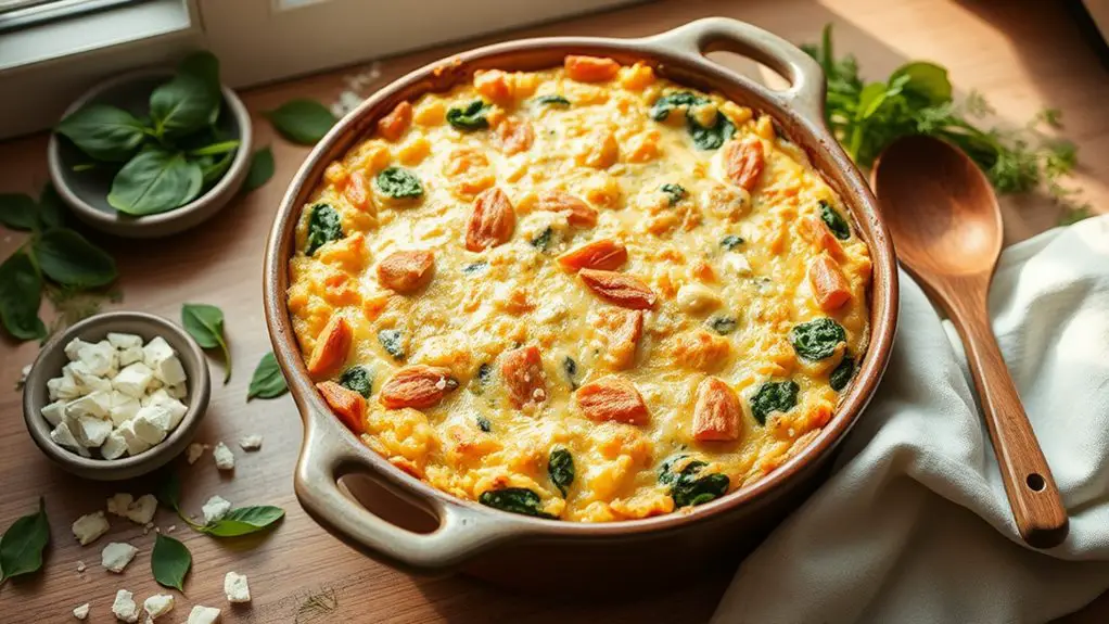 savory spinach feta casserole