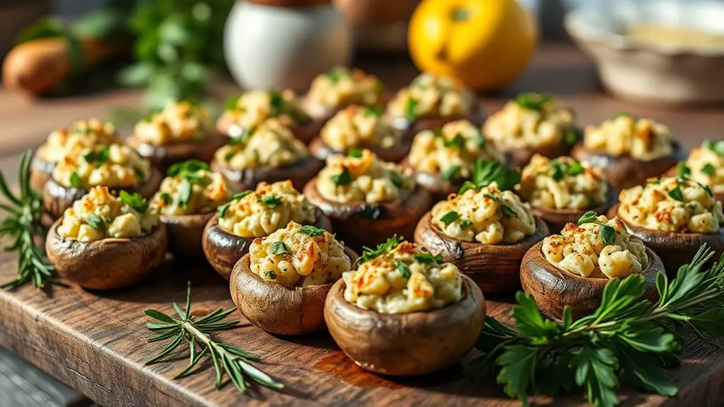 savory stuffed mushroom appetizer