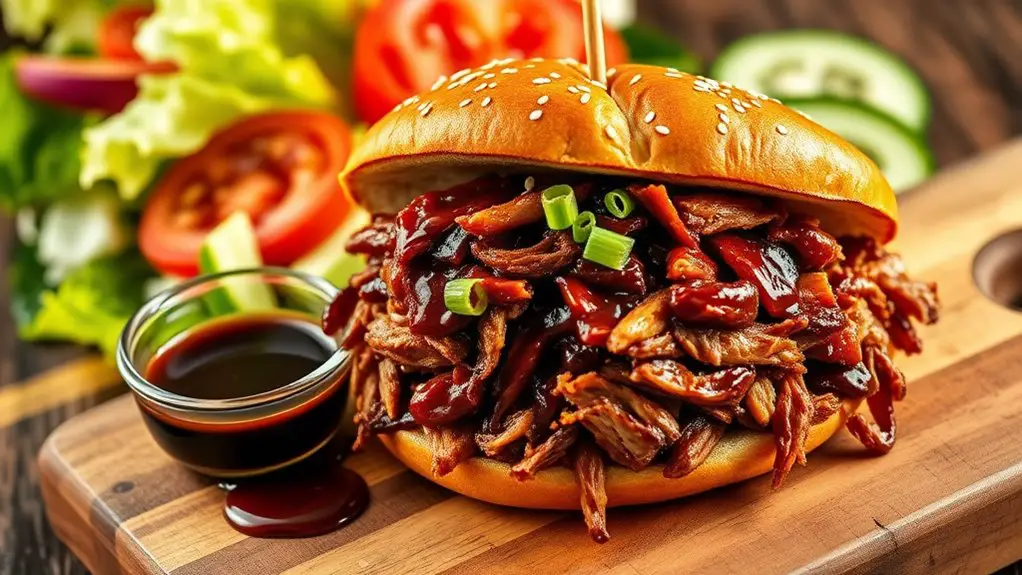 savory teriyaki pork sandwiches