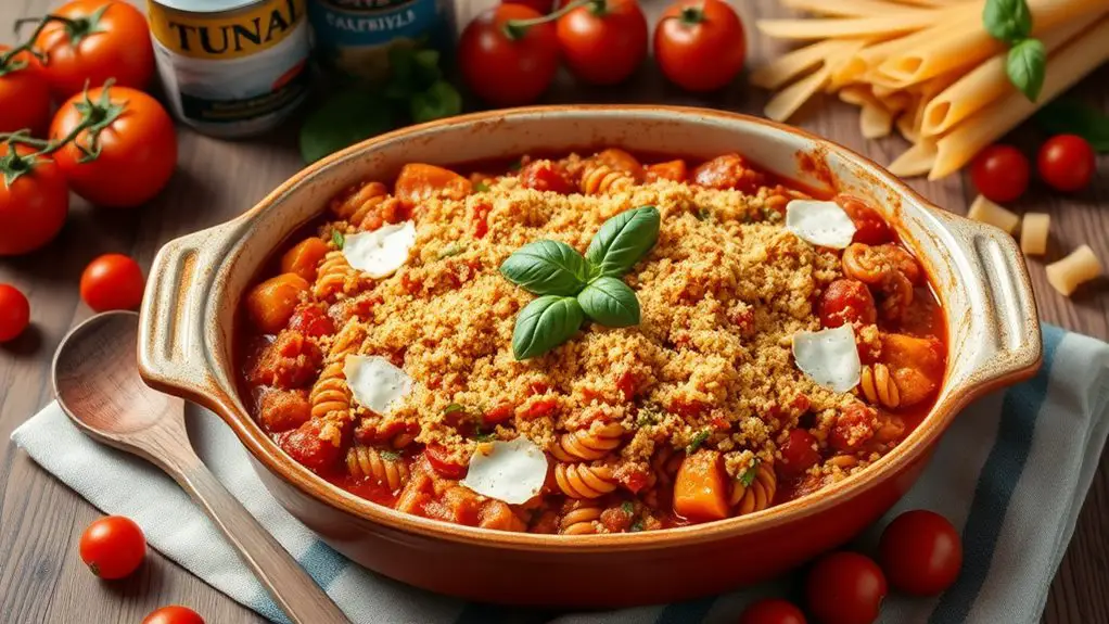 savory tuna tomato bake