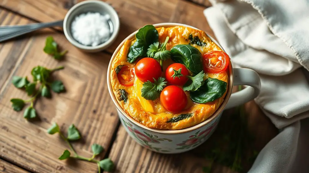 savory vegetable mug quiche