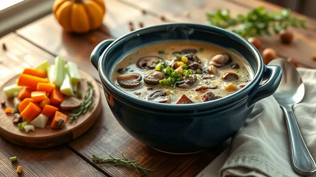 savory wild mushroom soup