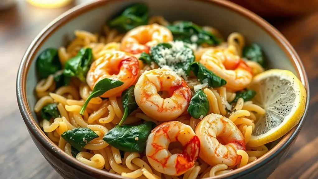 shrimp spinach orzo dish