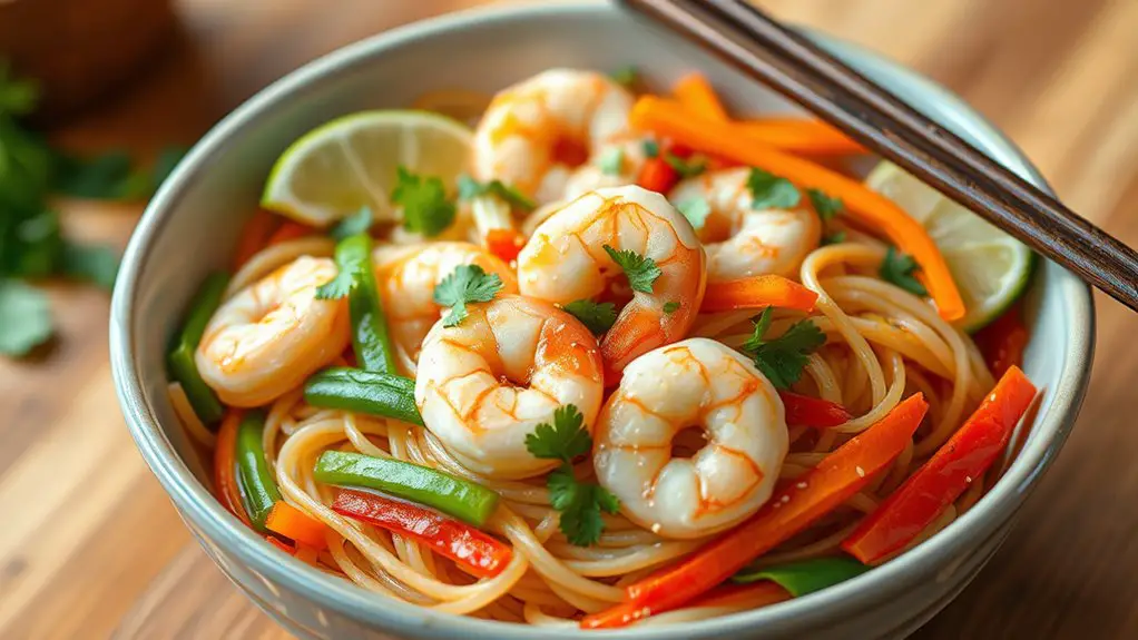 shrimp vegetable rice noodles