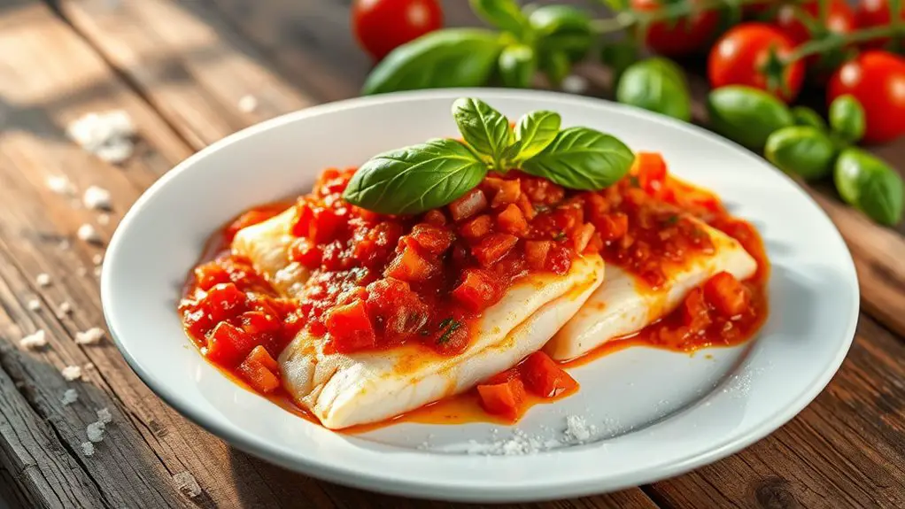 sole in tomato basil sauce