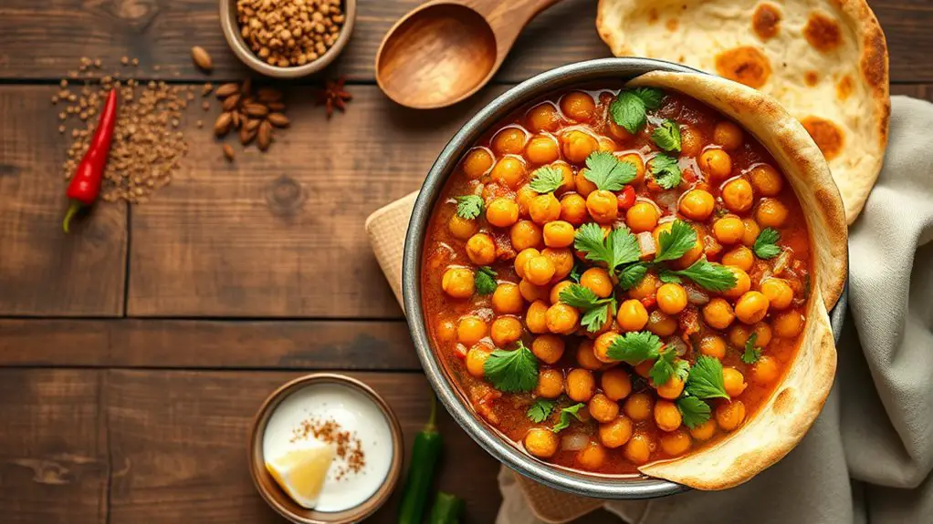 spicy chickpea curry dish