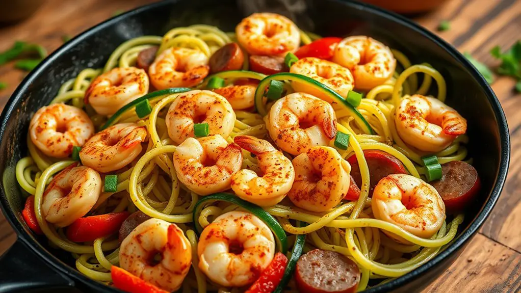 spicy shrimp zucchini noodles