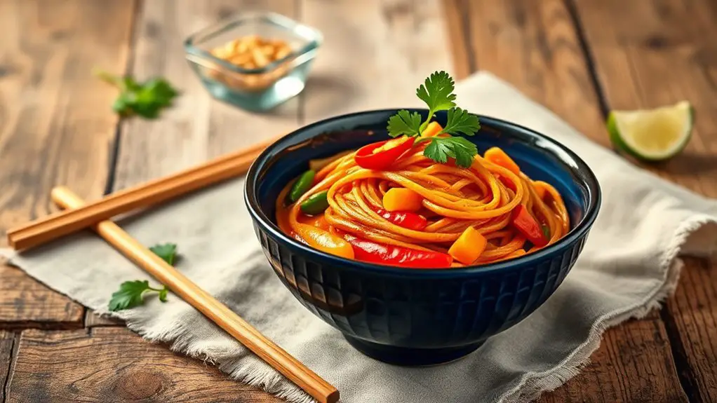 spicy thai pasta dish