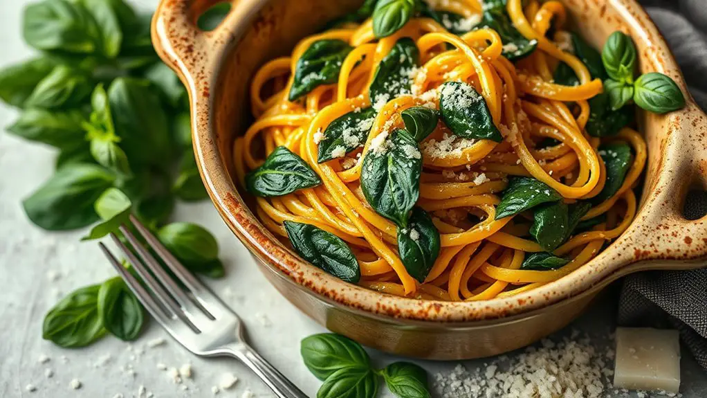 spinach baked vermicelli dish