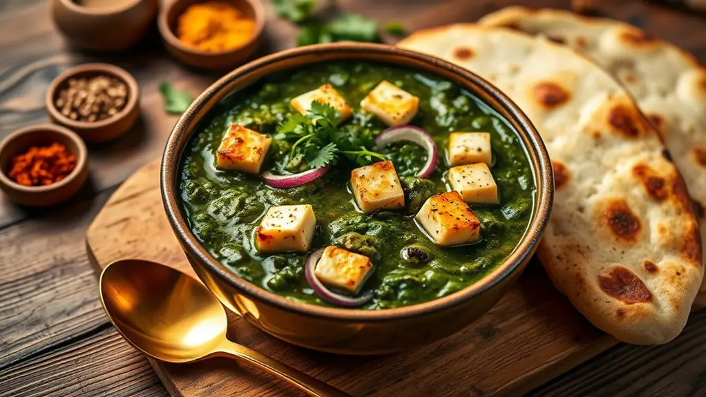 spinach cheese curry dish