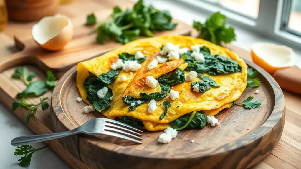 spinach feta omelette delight