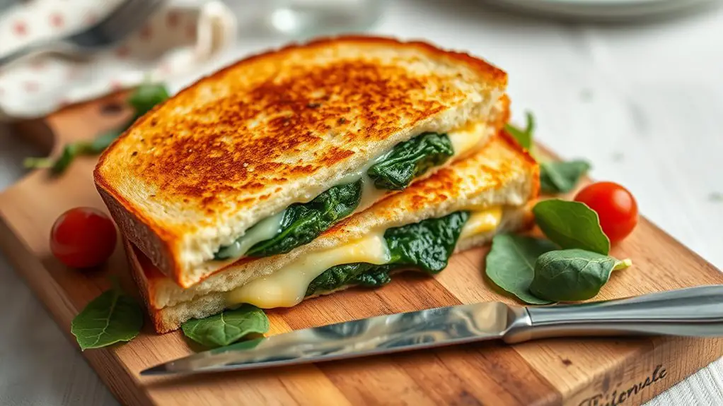 spinach stuffed grilled cheese