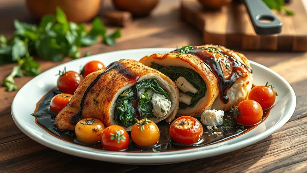 stuffed chicken with spinach