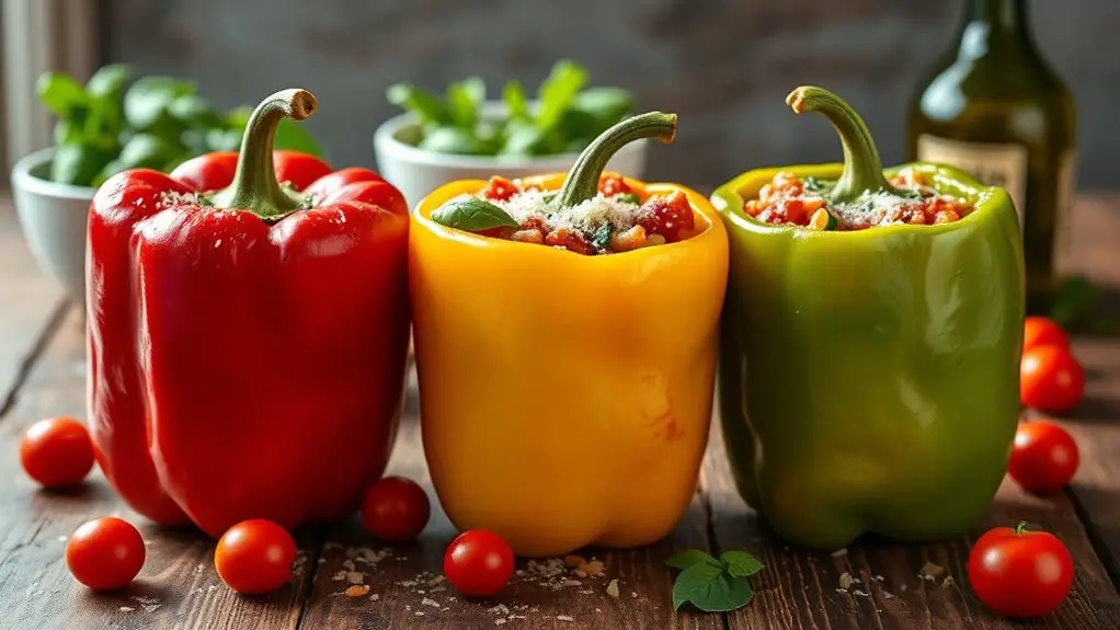 stuffed peppers pasta dish