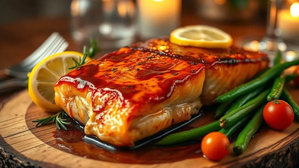 sweet glazed salmon dish