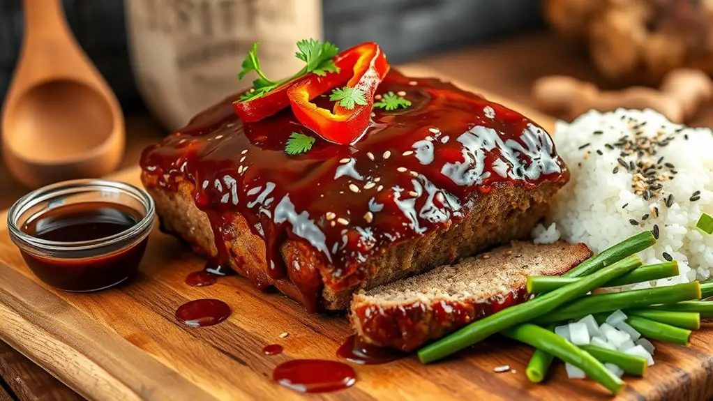 sweet soy glazed meatloaf dish