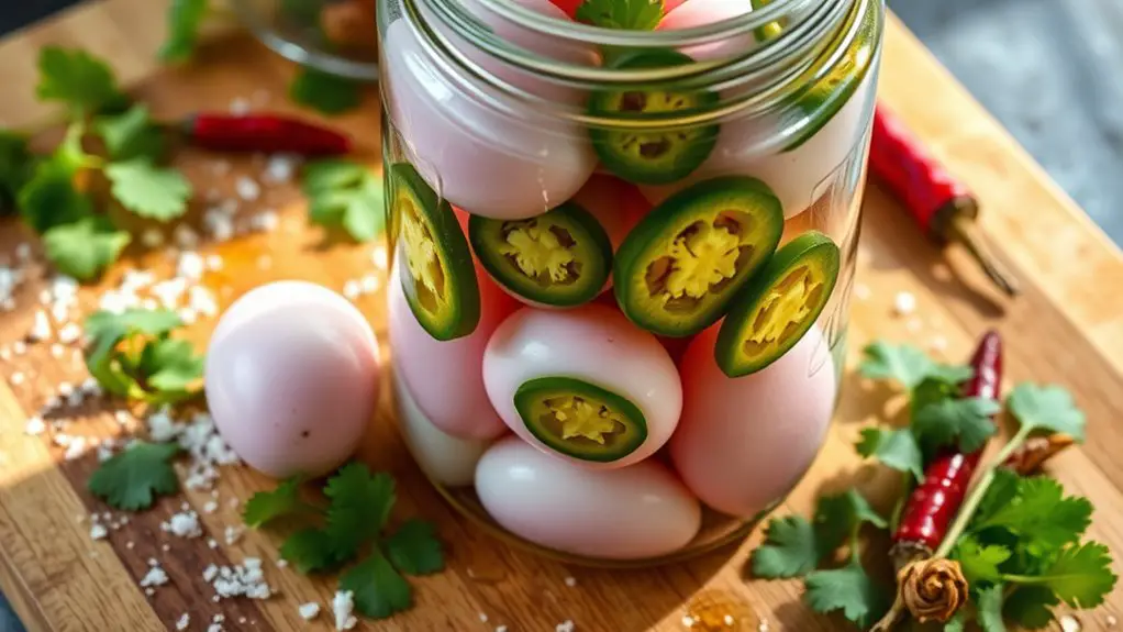 tangy spicy pickled eggs