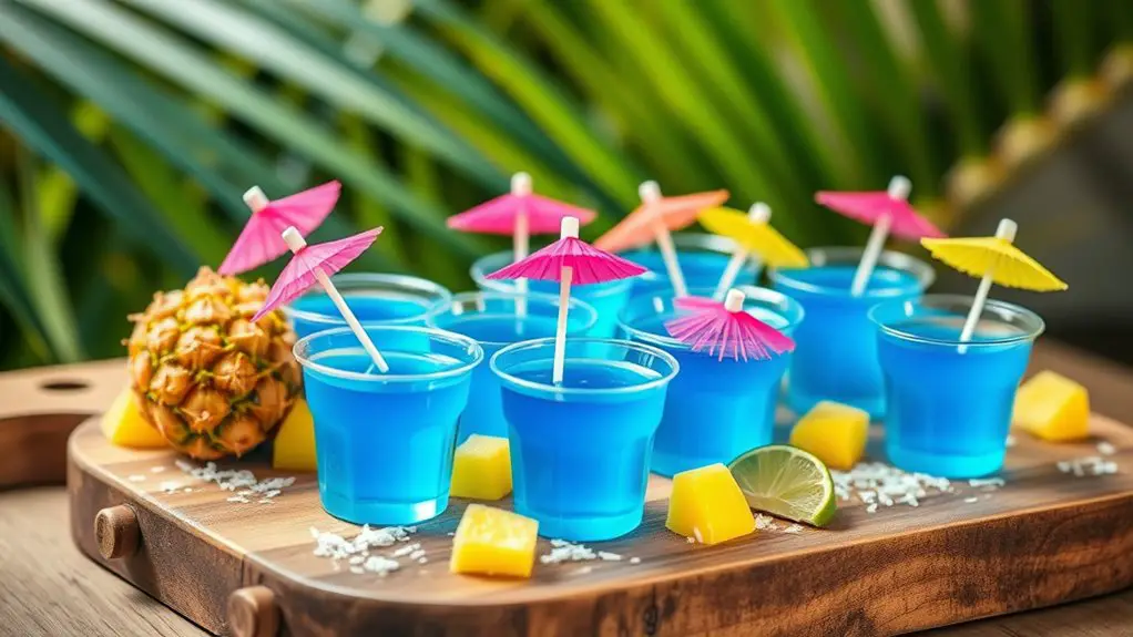 tropical blue gelatin treats