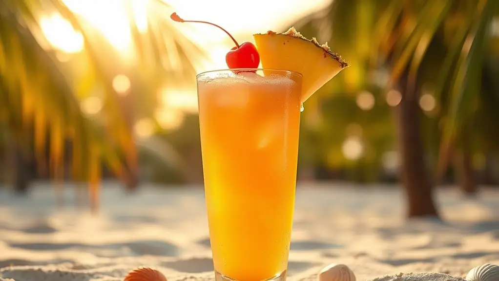 tropical coconut rum beverage