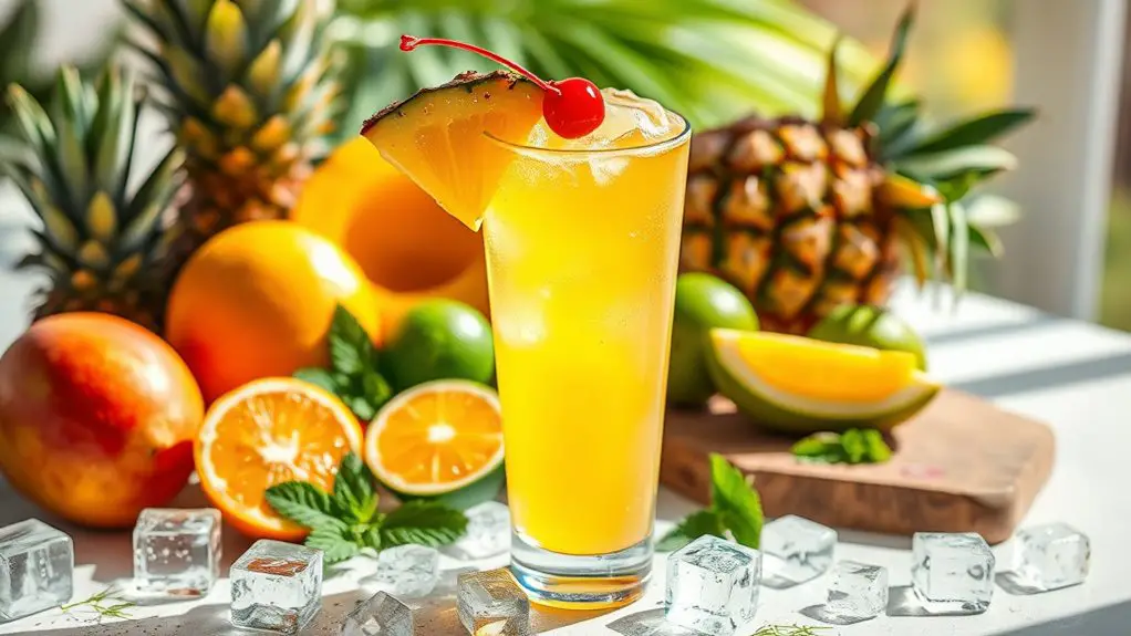 tropical pineapple refreshing drink