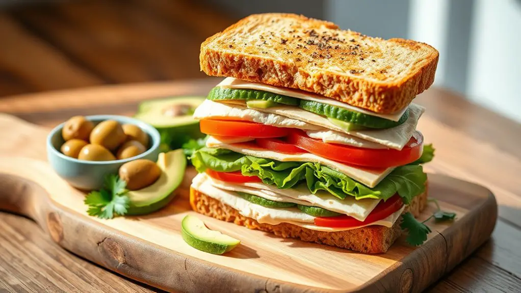 turkey avocado club sandwich