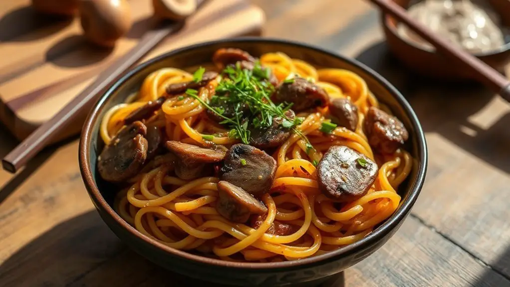 umami rich mushroom pasta