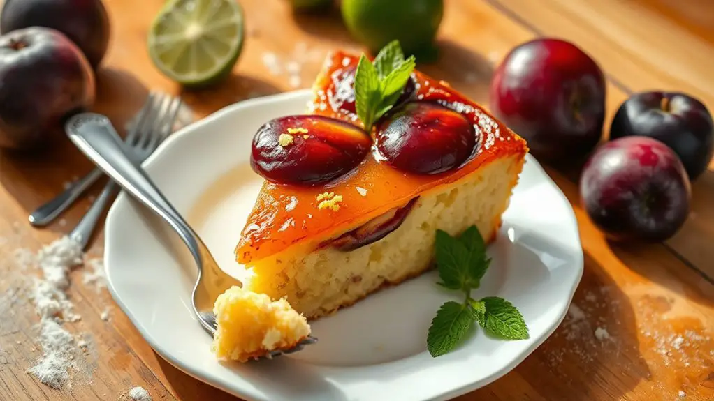 upside down plum lime cake