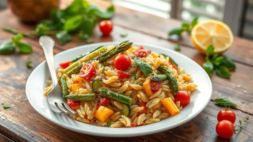 vegetable orzo pasta dish