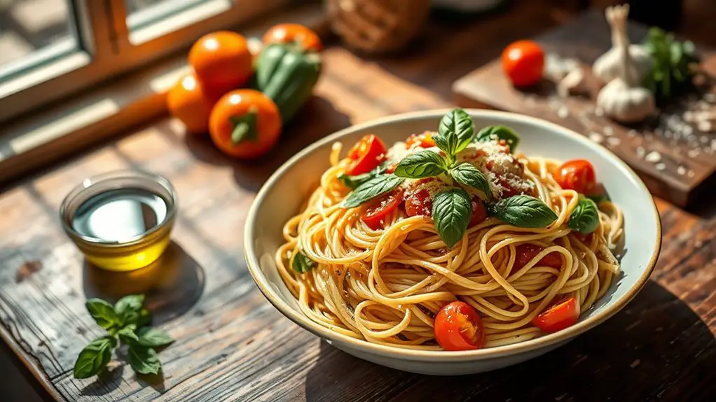 vegetable rich pasta dish