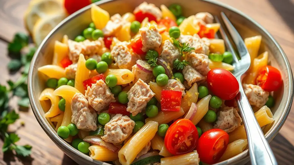 veggie packed tuna pasta