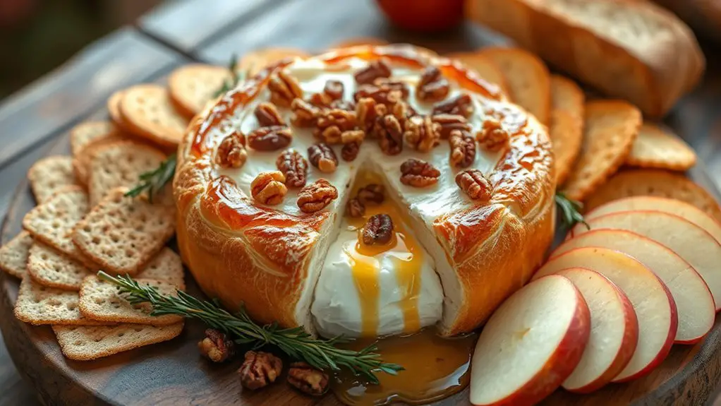 warm gooey baked brie